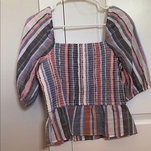 Chic striped square neck top